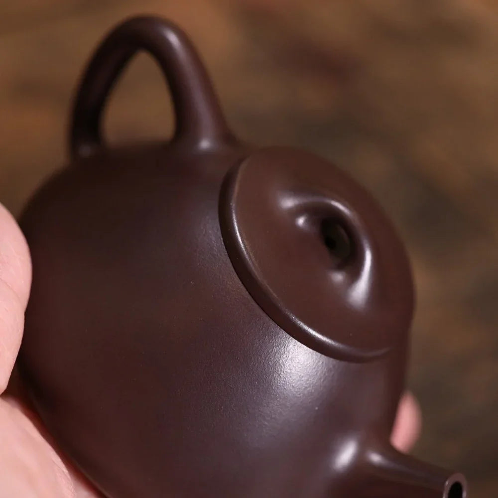 Teko Zisha Yixing Buatan Tangan Sepenuhnya [Ziye Shi Piao Pot] (Zi Ni - 240/320ml)