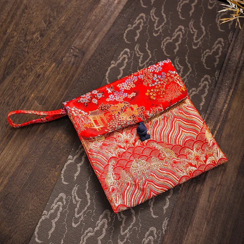 Handmade Tea Cake Flip-top Portable Bag / Tea Cake Gift Bag - YIQIN TEA HOUSE | yiqinteahouse.com | tea accessories, tea cake, teaware