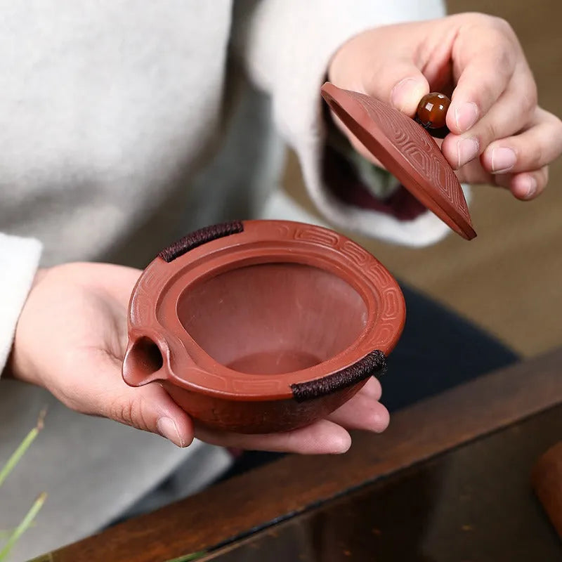 Handmade Yixing Zisha Hand-Grab Pot / Teapot [Wealthy] (Dahongpao - 150ml) - YIQIN TEA HOUSE | yiqinteahouse.com | gaiwan, new arrival, teapot, teaware, zisha teapot