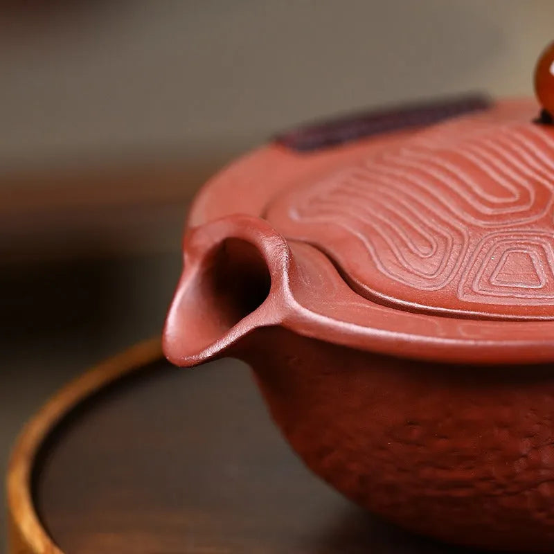 Handmade Yixing Zisha Hand-Grab Pot / Teapot [Wealthy] (Dahongpao - 150ml) - YIQIN TEA HOUSE | yiqinteahouse.com | gaiwan, new arrival, teapot, teaware, zisha teapot