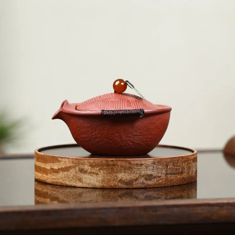 Handmade Yixing Zisha Hand-Grab Pot / Teapot [Wealthy] (Dahongpao - 150ml) - YIQIN TEA HOUSE | yiqinteahouse.com | gaiwan, new arrival, teapot, teaware, zisha teapot