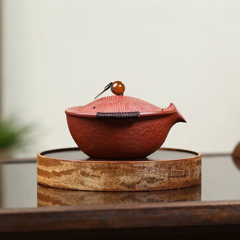 Handmade Yixing Zisha Hand-Grab Pot / Teapot [Wealthy] (Dahongpao - 150ml) - YIQIN TEA HOUSE | yiqinteahouse.com | gaiwan, new arrival, teapot, teaware, zisha teapot