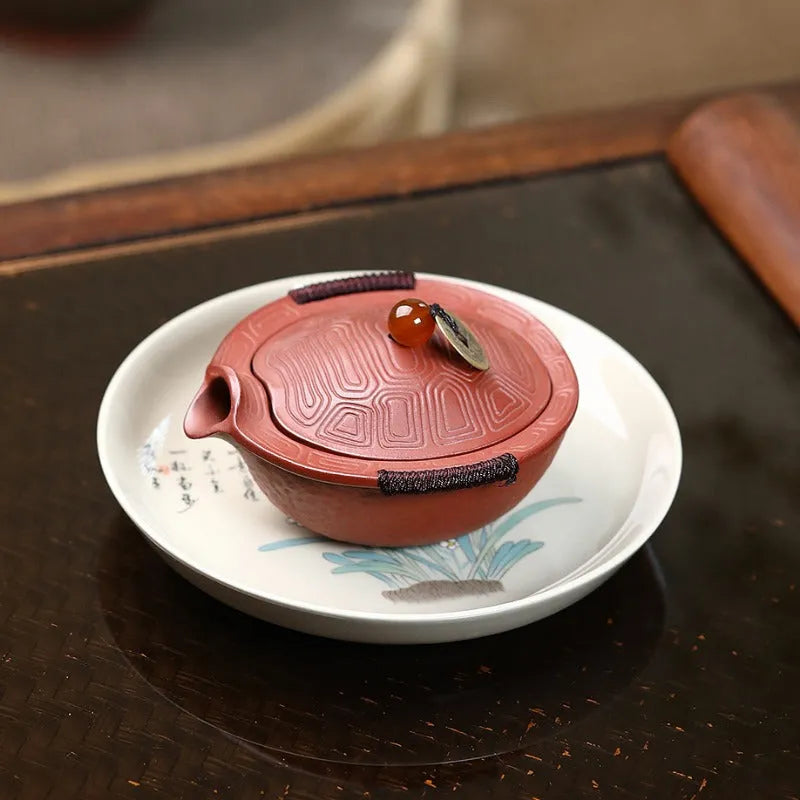 Handmade Yixing Zisha Hand-Grab Pot / Teapot [Wealthy] (Dahongpao - 150ml) - YIQIN TEA HOUSE | yiqinteahouse.com | gaiwan, new arrival, teapot, teaware, zisha teapot