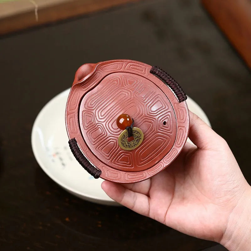 Handmade Yixing Zisha Hand-Grab Pot / Teapot [Wealthy] (Dahongpao - 150ml) - YIQIN TEA HOUSE | yiqinteahouse.com | gaiwan, new arrival, teapot, teaware, zisha teapot