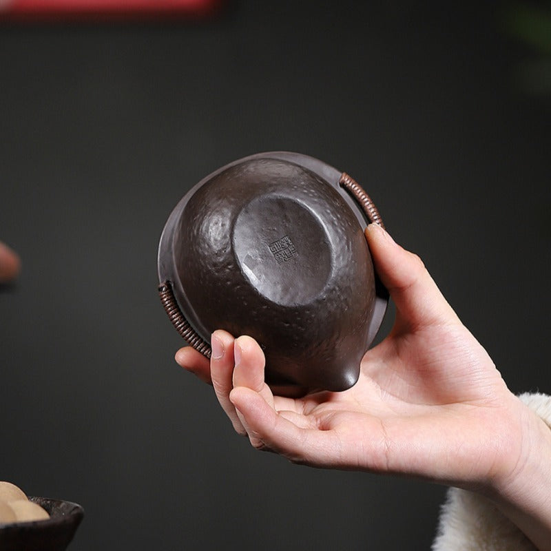 Handmade Yixing Zisha Hand-Grab Pot / Teapot [Wealthy] (Zhu Ni - 130ml) - YIQIN TEA HOUSE | yiqinteahouse.com | <200ml, gaiwan, new arrival, teapot, teaware, zisha teapot