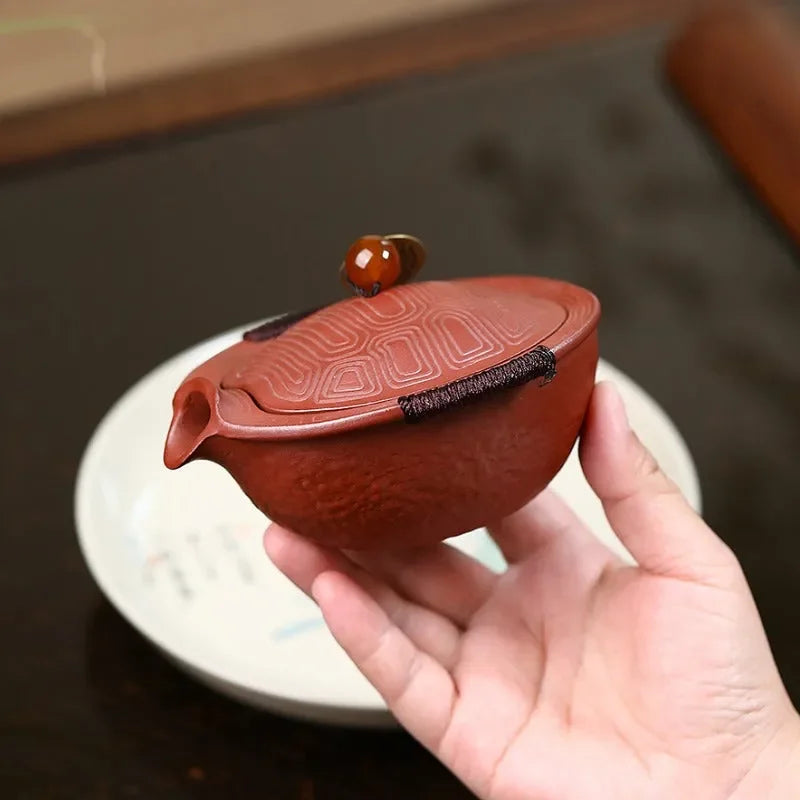 Handmade Yixing Zisha Hand-Grab Pot / Teapot [Wealthy] (Dahongpao - 150ml) - YIQIN TEA HOUSE | yiqinteahouse.com | gaiwan, new arrival, teapot, teaware, zisha teapot