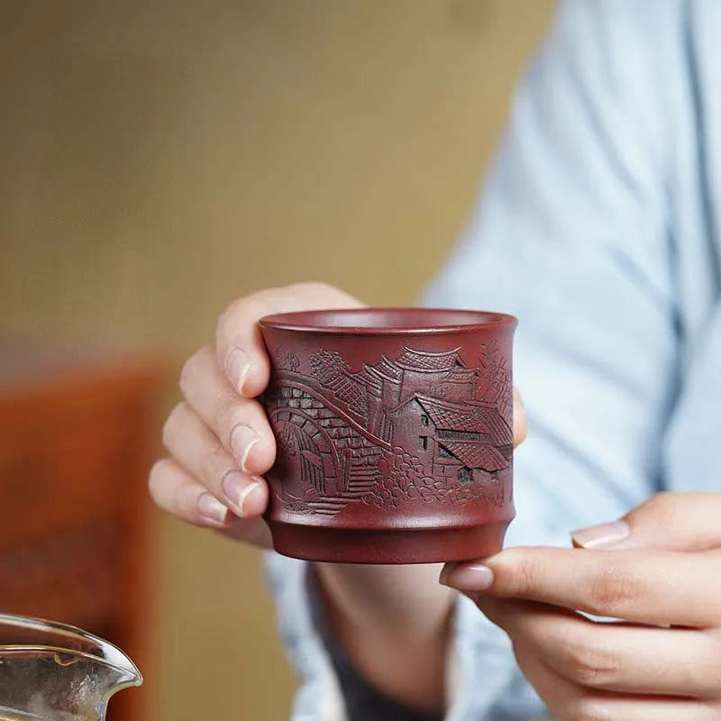 Handmade Yixing Zisha Master Tea Cup Gift Set [Jiangnan Shanshui] - YIQIN TEA HOUSE | yiqinteahouse.com | new arrival, tea cup, teaware