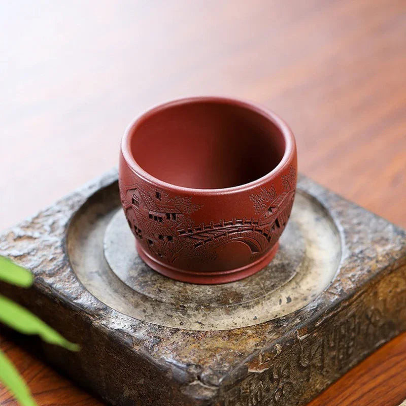 Handmade Yixing Zisha Master Tea Cup [Jiangnan River Town] (Zi Ni - 170ml) - YIQIN TEA HOUSE | yiqinteahouse.com | tea cup, teaware