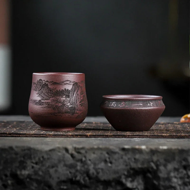 Handmade Yixing Zisha Master Tea Cup [Jiangshan Ru Hua / Jiu Cha] (Zi Ni - 200/140ml) - YIQIN TEA HOUSE | yiqinteahouse.com | tea cup, teaware