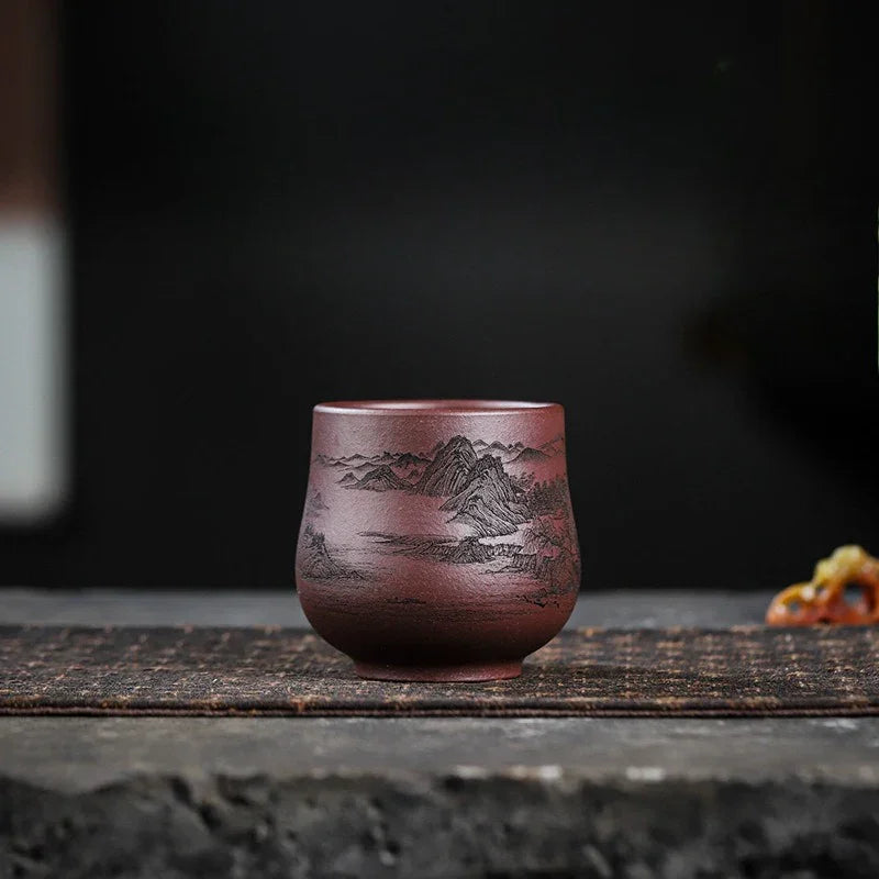 Handmade Yixing Zisha Master Tea Cup [Jiangshan Ru Hua / Jiu Cha] (Zi Ni - 200/140ml) - YIQIN TEA HOUSE | yiqinteahouse.com | tea cup, teaware