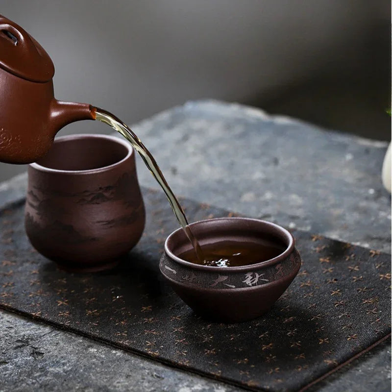 Handmade Yixing Zisha Master Tea Cup [Jiangshan Ru Hua / Jiu Cha] (Zi Ni - 200/140ml) - YIQIN TEA HOUSE | yiqinteahouse.com | tea cup, teaware