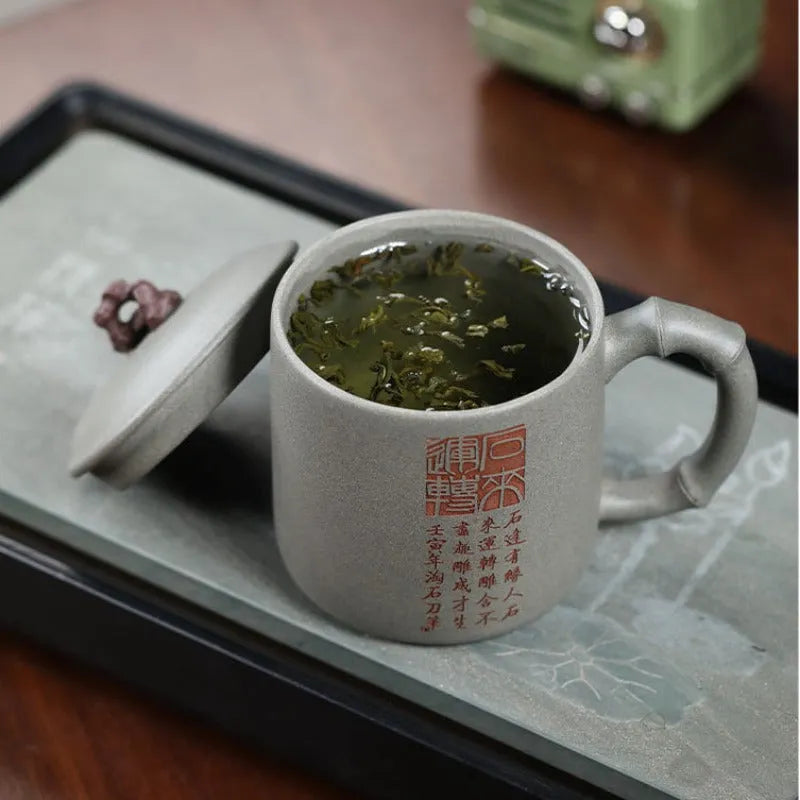 Handmade Yixing Zisha Tea Mug [Shi Lai Yun Zhuan] 450ml - YIQIN TEA HOUSE | yiqinteahouse.com | new arrival, tea mug, teaware