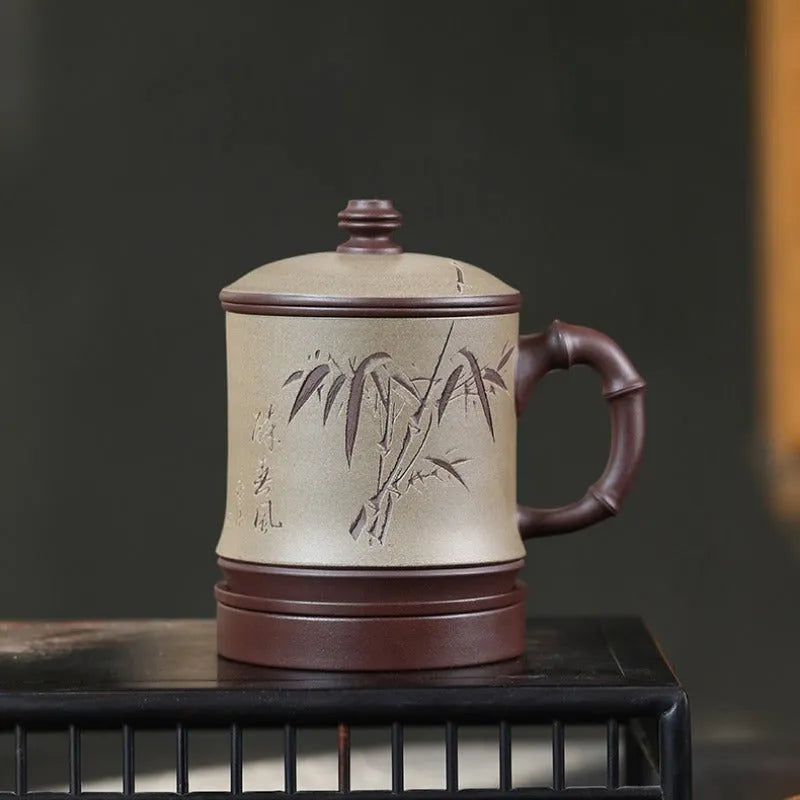 Handmade Yixing Zisha Tea Mug with Filter [Zui Chunfeng Zhu Jie] 470ml - YIQIN TEA HOUSE | yiqinteahouse.com | new arrival, tea mug, teaware