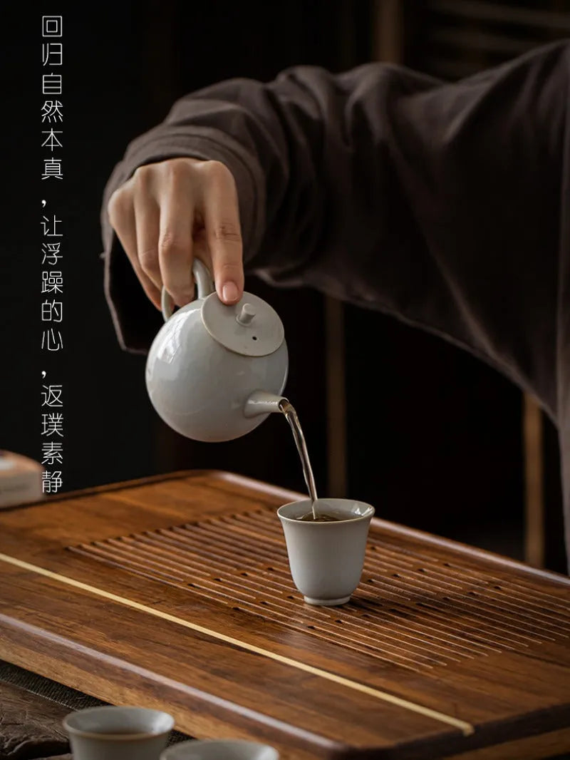 Heavy Bamboo Tea Tray [Chuang Mu - Ting Jing] Drawer Storage / Pipe Drainage - YIQIN TEA HOUSE | yiqinteahouse.com | tea tray, teaware