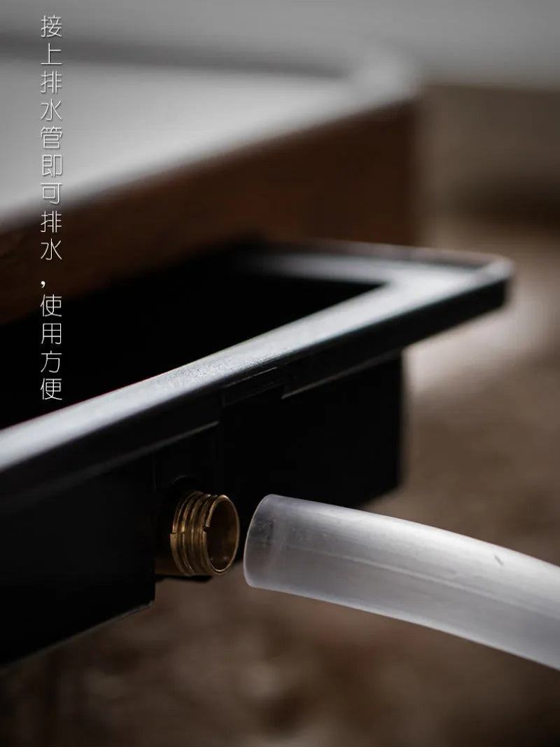 Heavy Bamboo Tea Tray [Chuang Mu - Ting Jing] Drawer Storage / Pipe Drainage - YIQIN TEA HOUSE | yiqinteahouse.com | tea tray, teaware