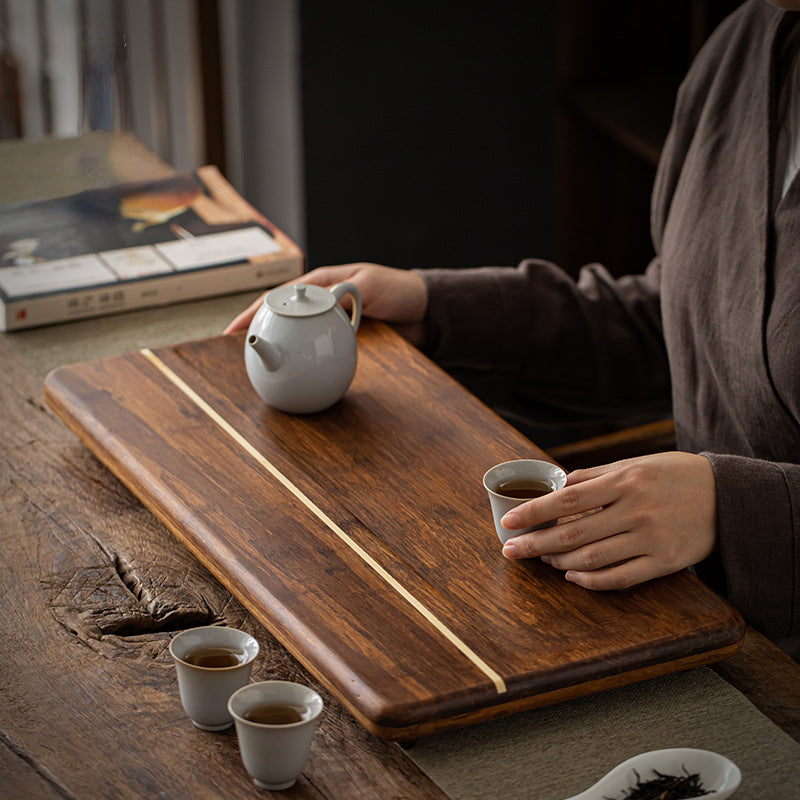 Heavy Bamboo Tea Tray [Chuang Mu - Ting Jing] Drawer Storage / Pipe Drainage - YIQIN TEA HOUSE | yiqinteahouse.com | tea tray, teaware