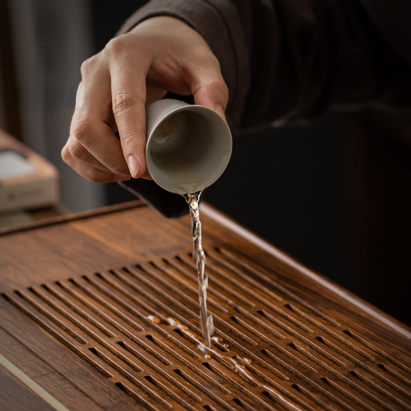 Heavy Bamboo Tea Tray [Chuang Mu - Ting Jing] Drawer Storage / Pipe Drainage - YIQIN TEA HOUSE | yiqinteahouse.com | tea tray, teaware