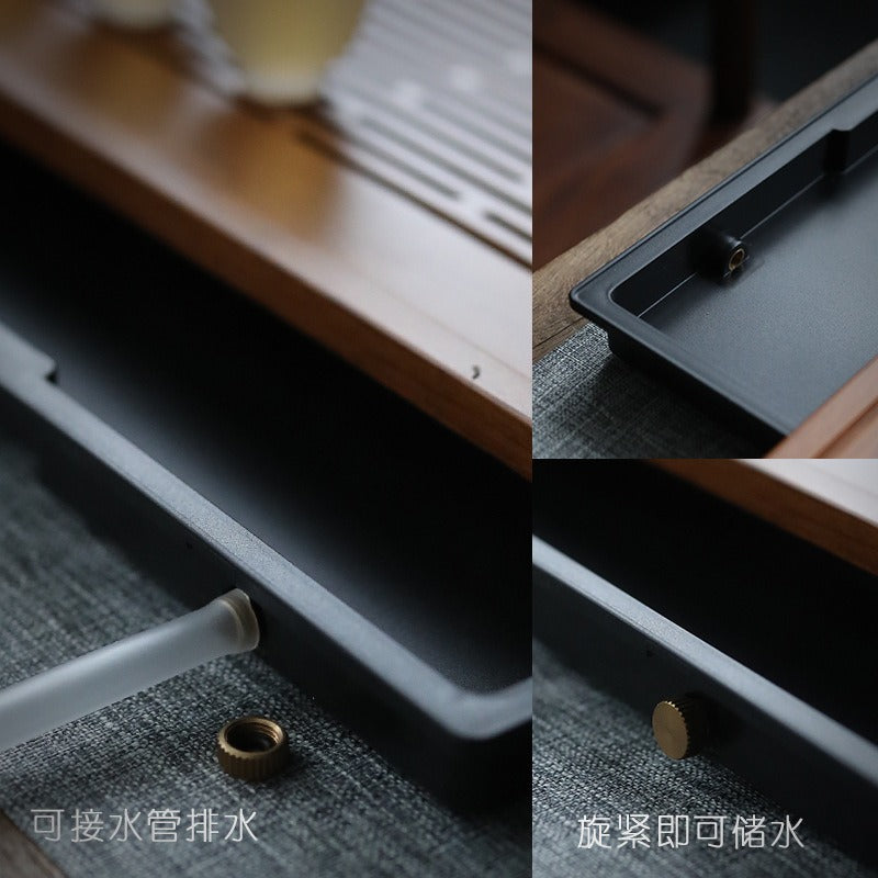 Heavy Bamboo Tea Tray [Chuang Mu - Ting Jing] Drawer Storage / Pipe Drainage - YIQIN TEA HOUSE | yiqinteahouse.com | tea tray, teaware