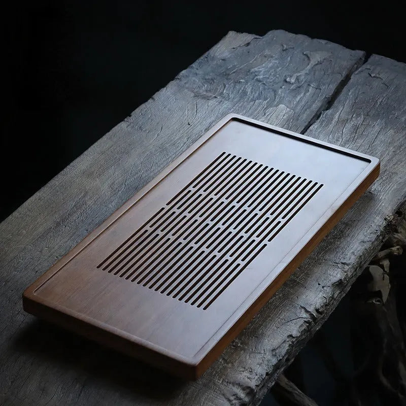 Heavy Bamboo Tea Tray [Ya-Su Chuang] Drawer Storage / Pipe Drainage - YIQIN TEA HOUSE | yiqinteahouse.com | tea tray, teaware