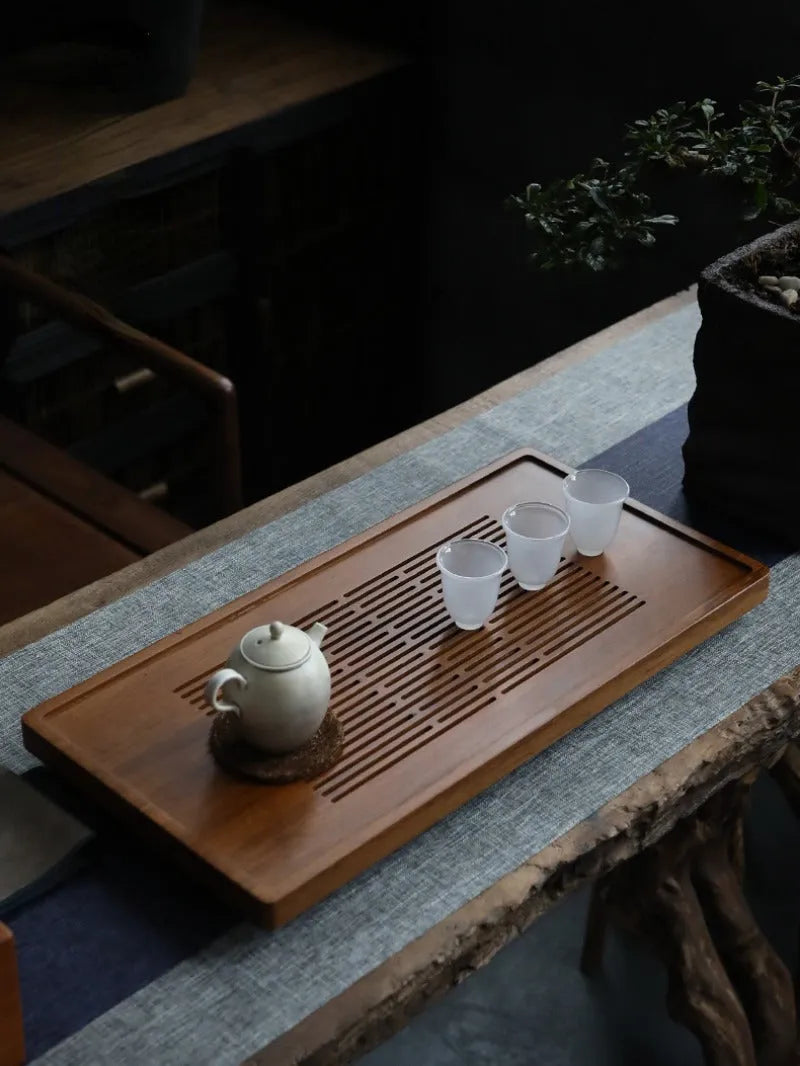 Heavy Bamboo Tea Tray [Ya-Su Chuang] Drawer Storage / Pipe Drainage - YIQIN TEA HOUSE | yiqinteahouse.com | tea tray, teaware