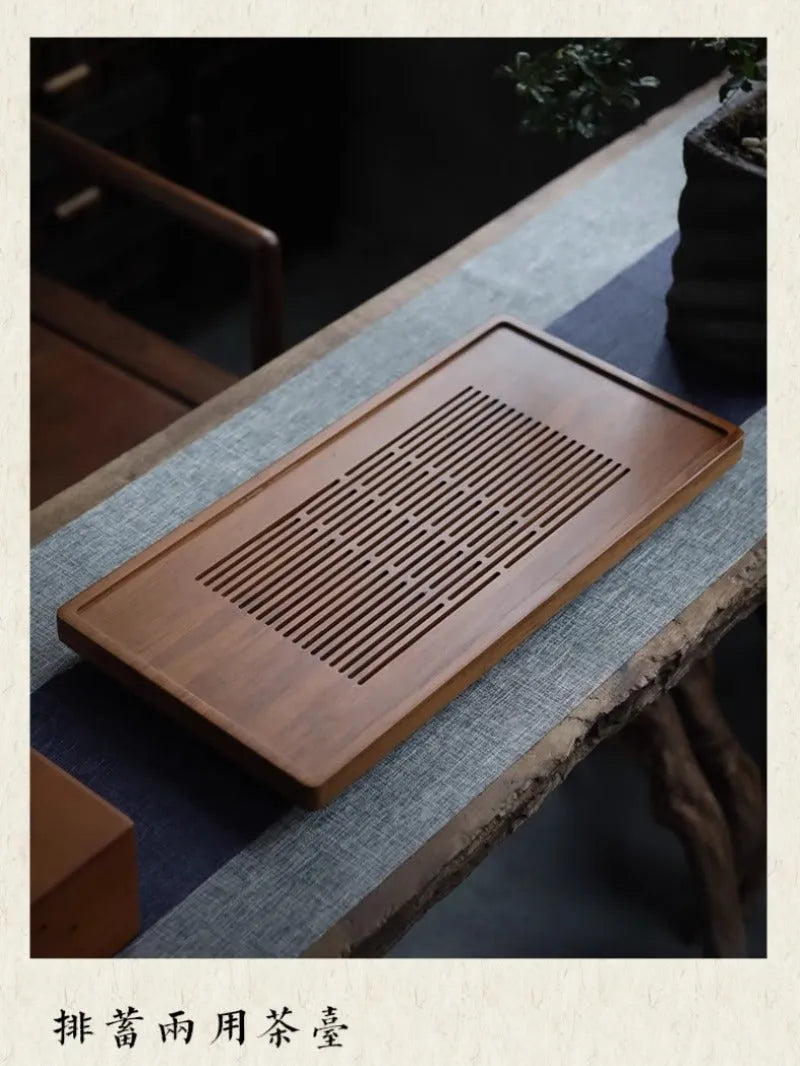 Heavy Bamboo Tea Tray [Ya-Su Chuang] Drawer Storage / Pipe Drainage - YIQIN TEA HOUSE | yiqinteahouse.com | tea tray, teaware