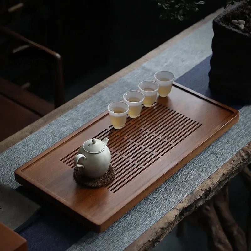 Heavy Bamboo Tea Tray [Ya-Su Chuang] Drawer Storage / Pipe Drainage - YIQIN TEA HOUSE | yiqinteahouse.com | tea tray, teaware