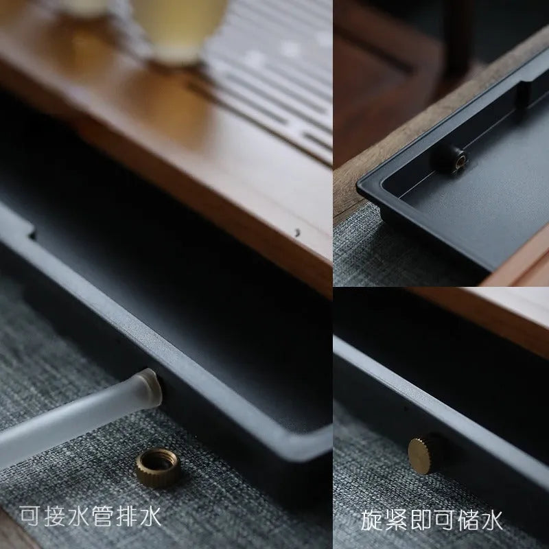 Heavy Bamboo Tea Tray [Ya-Su Chuang] Drawer Storage / Pipe Drainage - YIQIN TEA HOUSE | yiqinteahouse.com | tea tray, teaware