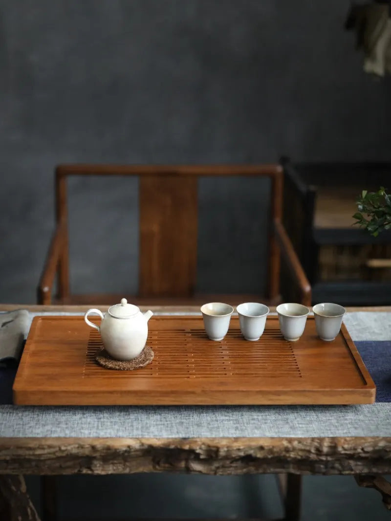 Heavy Bamboo Tea Tray [Ya-Su Chuang] Drawer Storage / Pipe Drainage - YIQIN TEA HOUSE | yiqinteahouse.com | tea tray, teaware