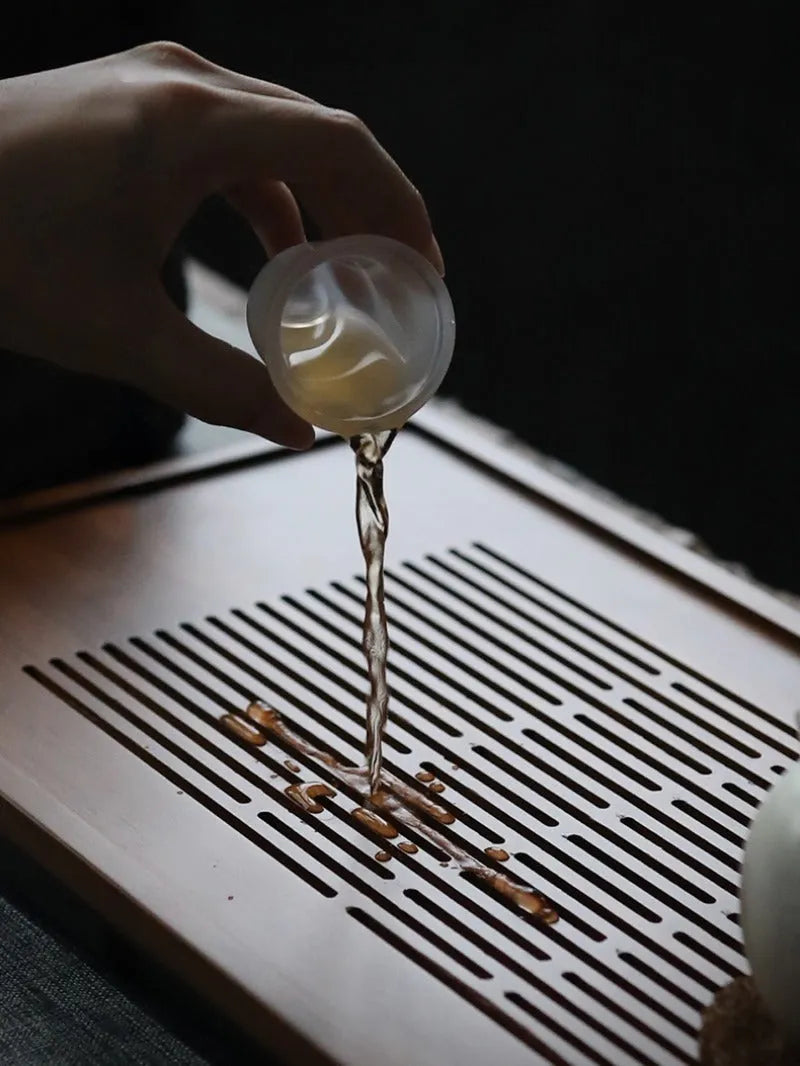 Heavy Bamboo Tea Tray [Ya-Su Chuang] Drawer Storage / Pipe Drainage - YIQIN TEA HOUSE | yiqinteahouse.com | tea tray, teaware