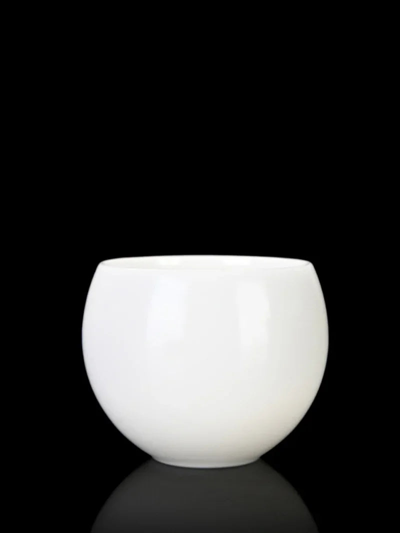 Cawan Teh Porselin Putih Jade Ais [Telur Naga] 130ml