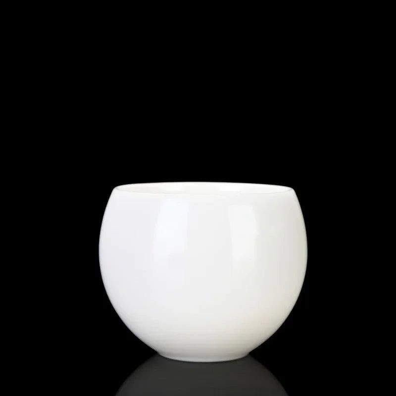 Cawan Teh Porselin Putih Jade Ais [Telur Naga] 130ml