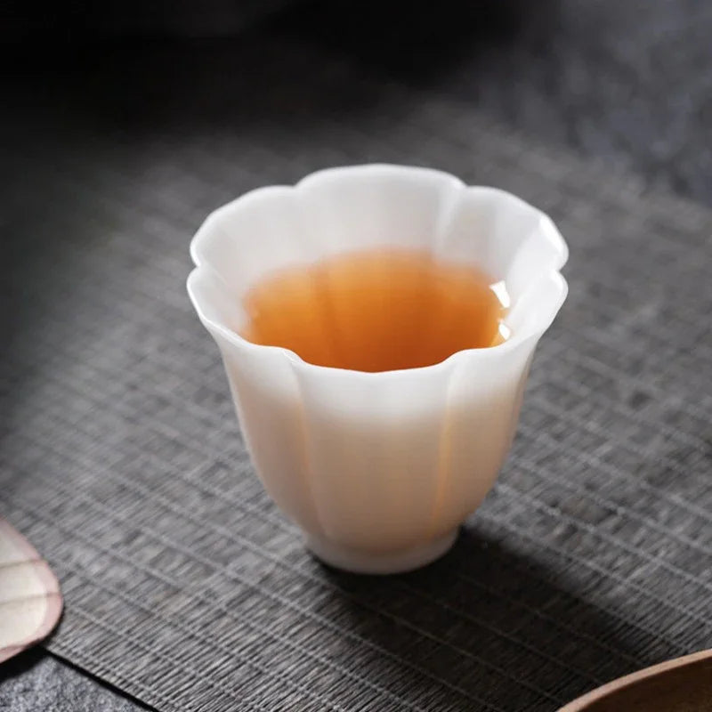 Cawan Teh Porselin Putih Jade Ais [Linghua] 70ml
