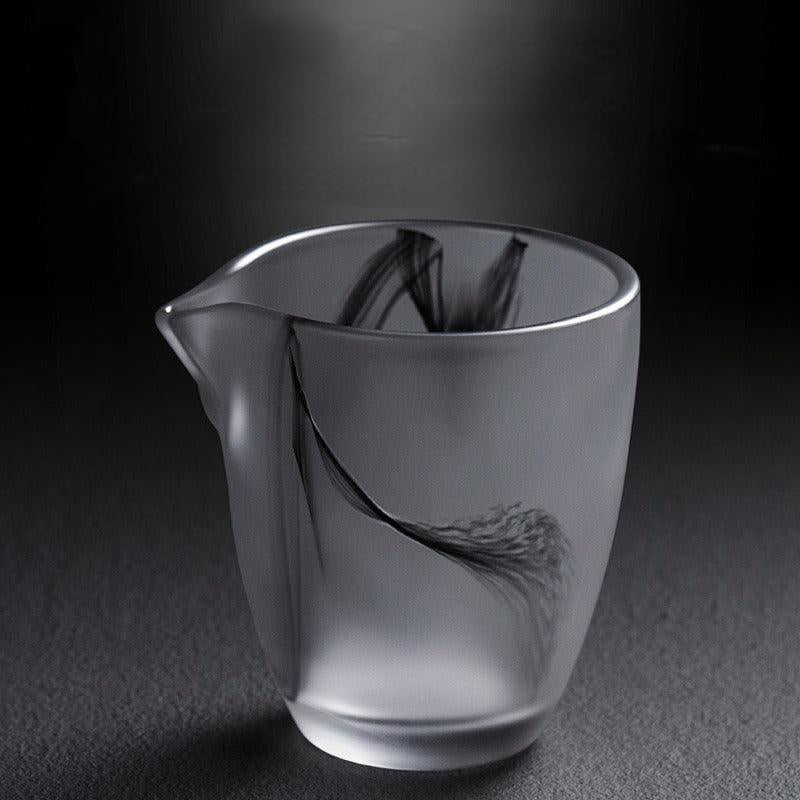 Ink Paint Glass Fair Cup 200ml - YIQIN TEA HOUSE | yiqinteahouse.com | fair cup, teaware