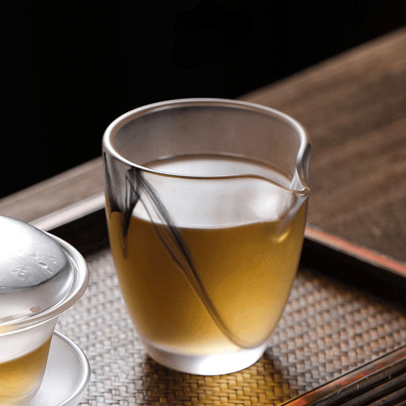 Ink Paint Glass Fair Cup 200ml - YIQIN TEA HOUSE | yiqinteahouse.com | fair cup, teaware