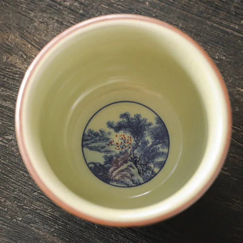 Jindezhen Gu Ru Ice Crackle Ceramic Tea Cup [Jiangshan Keran] - YIQIN TEA HOUSE | yiqinteahouse.com | jiangshan keran, tea cup, teaware