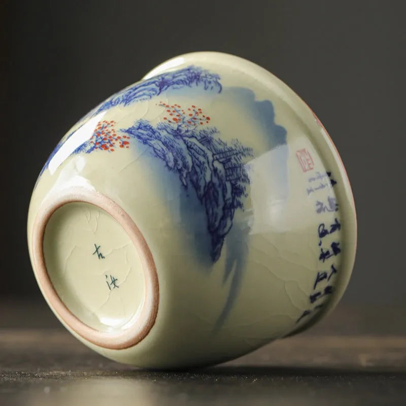 Jindezhen Gu Ru Ice Crackle Ceramic Tea Cup [Jiangshan Keran] - YIQIN TEA HOUSE | yiqinteahouse.com | jiangshan keran, tea cup, teaware