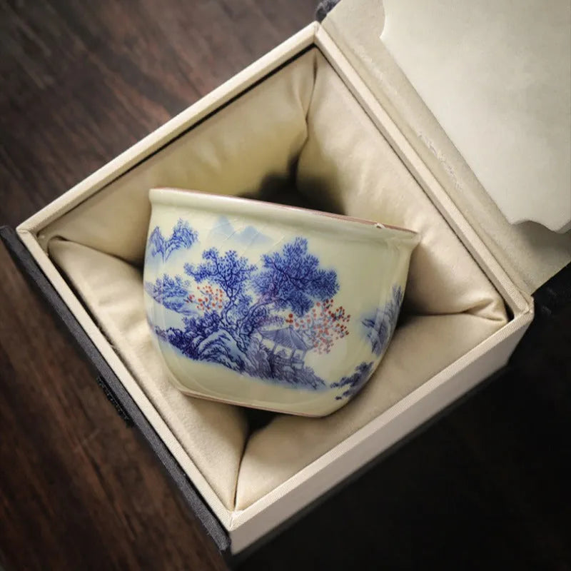 Jindezhen Gu Ru Ice Crackle Ceramic Tea Cup [Jiangshan Keran] - YIQIN TEA HOUSE | yiqinteahouse.com | jiangshan keran, tea cup, teaware