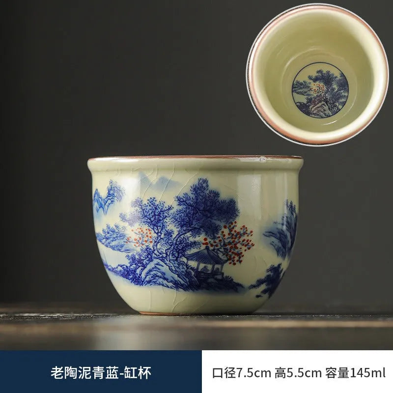 Jindezhen Gu Ru Ice Crackle Ceramic Tea Cup [Jiangshan Keran] - YIQIN TEA HOUSE | yiqinteahouse.com | jiangshan keran, tea cup, teaware