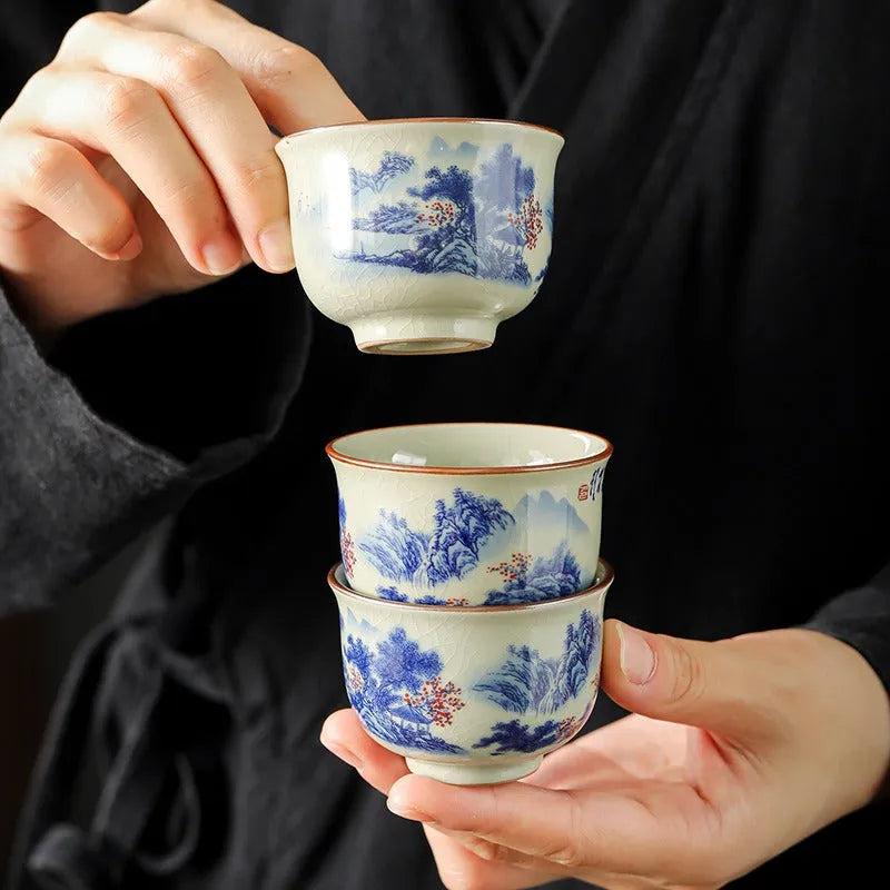 Jindezhen Gu Ru Ice Crackle Ceramic Tea Cup [Jiangshan Keran] - YIQIN TEA HOUSE | yiqinteahouse.com | jiangshan keran, tea cup, teaware