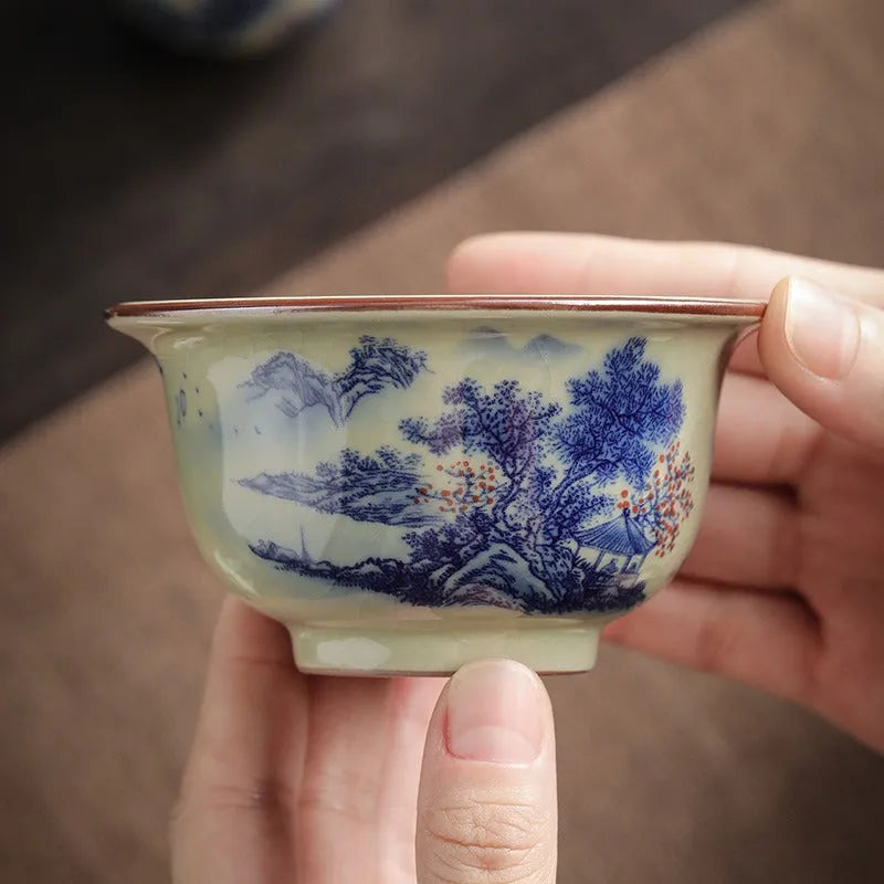 Jindezhen Gu Ru Ice Crackle Ceramic Tea Cup [Jiangshan Keran] - YIQIN TEA HOUSE | yiqinteahouse.com | jiangshan keran, tea cup, teaware