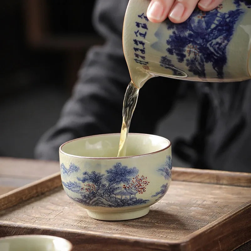 Jindezhen Gu Ru Ice Crackle Ceramic Tea Cup [Jiangshan Keran] - YIQIN TEA HOUSE | yiqinteahouse.com | jiangshan keran, tea cup, teaware