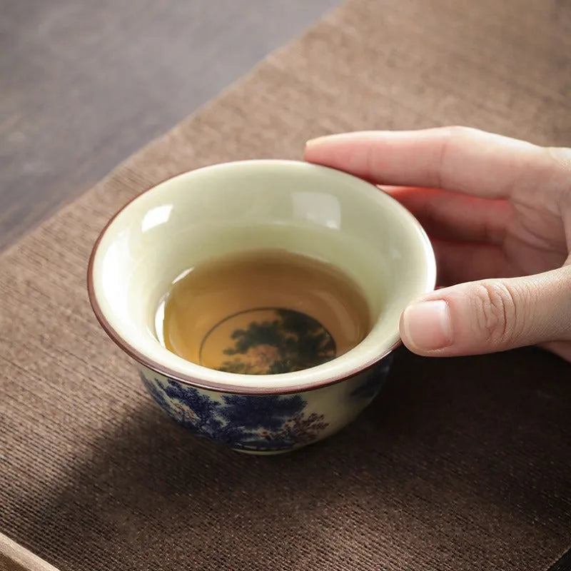 Jindezhen Gu Ru Ice Crackle Ceramic Tea Cup [Jiangshan Keran] - YIQIN TEA HOUSE | yiqinteahouse.com | jiangshan keran, tea cup, teaware