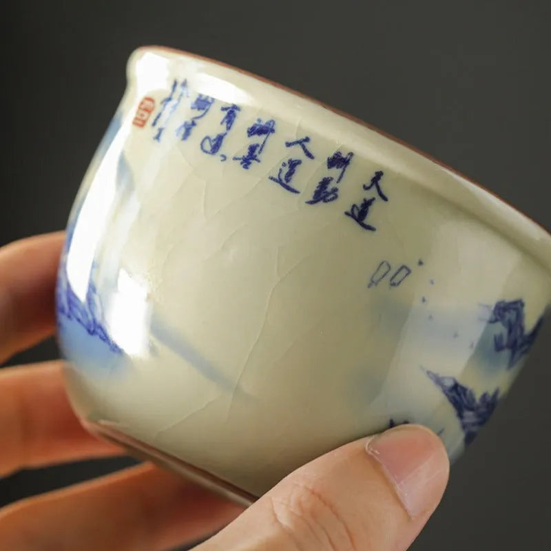 Jindezhen Gu Ru Ice Crackle Ceramic Tea Cup [Jiangshan Keran] - YIQIN TEA HOUSE | yiqinteahouse.com | jiangshan keran, tea cup, teaware