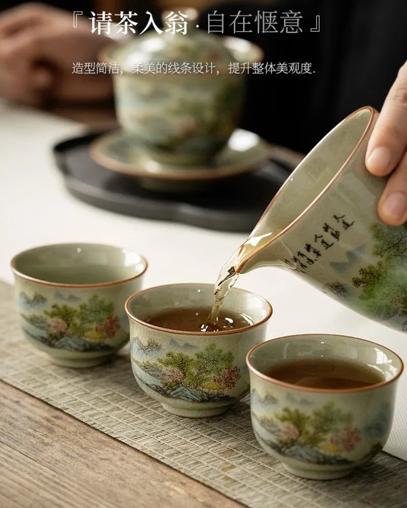 Jindezhen Gu Ru Ice Crackle Ceramic Tea Cup [Zhi Ci Qinglu] - YIQIN TEA HOUSE | yiqinteahouse.com | tea cup, teaware, zhi ci qinglu