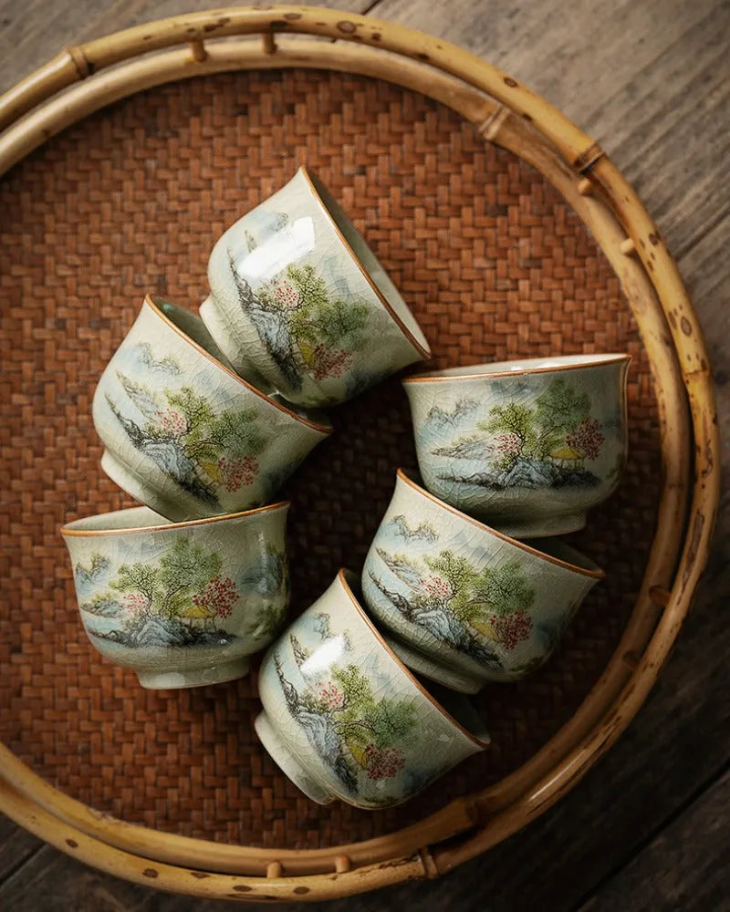 Jindezhen Gu Ru Ice Crackle Ceramic Tea Cup [Zhi Ci Qinglu] - YIQIN TEA HOUSE | yiqinteahouse.com | tea cup, teaware, zhi ci qinglu