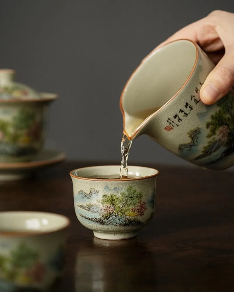 Jindezhen Gu Ru Ice Crackle Ceramic Tea Cup [Zhi Ci Qinglu] - YIQIN TEA HOUSE | yiqinteahouse.com | tea cup, teaware, zhi ci qinglu