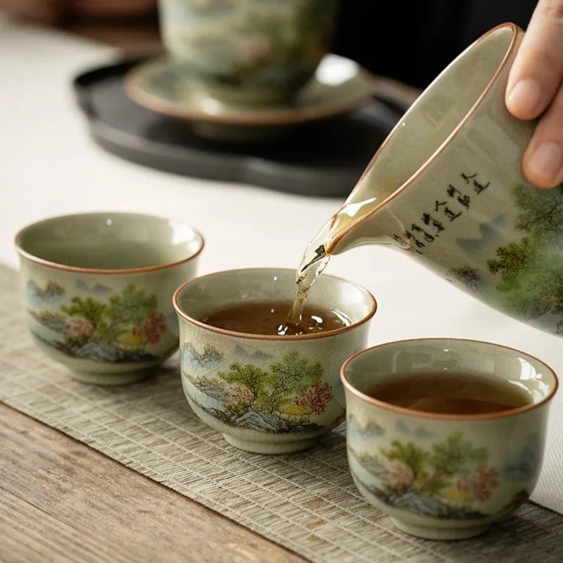 Jindezhen Gu Ru Ice Crackle Ceramic Tea Cup [Zhi Ci Qinglu] - YIQIN TEA HOUSE | yiqinteahouse.com | tea cup, teaware, zhi ci qinglu