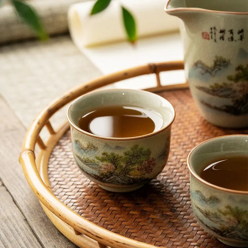 Jindezhen Gu Ru Ice Crackle Ceramic Tea Cup [Zhi Ci Qinglu] - YIQIN TEA HOUSE | yiqinteahouse.com | tea cup, teaware, zhi ci qinglu