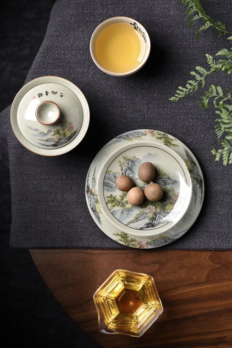 Jindezhen Gu Ru Ice Crackle Ceramic Tea Tray [Jiangshan Keran/Zhi Ci Qinglu] - YIQIN TEA HOUSE | yiqinteahouse.com | jiangshan keran, tea tray, teaware, zhi ci qinglu