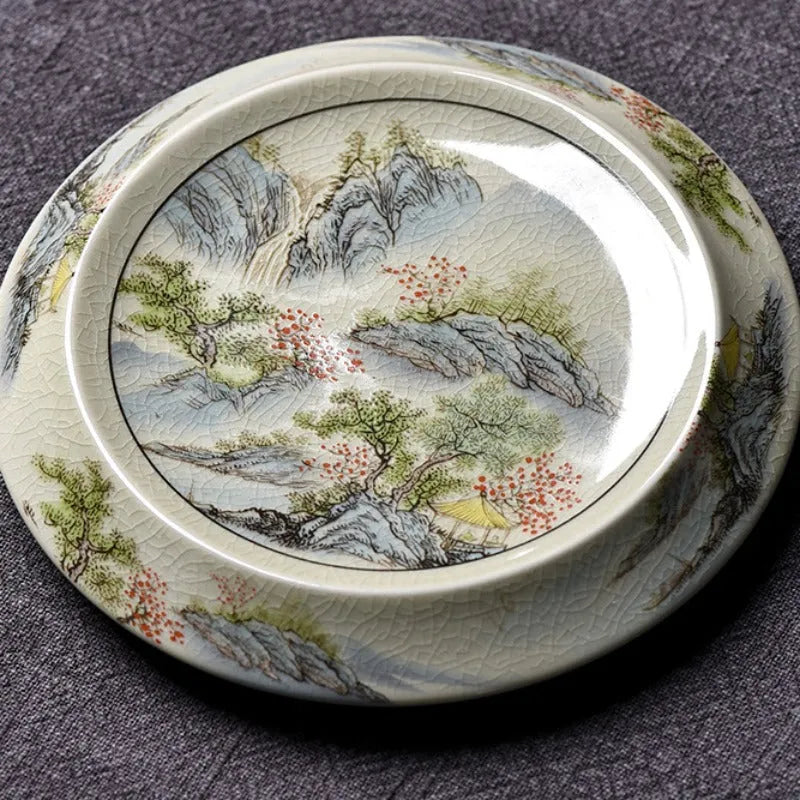 Jindezhen Gu Ru Ice Crackle Ceramic Tea Tray [Jiangshan Keran/Zhi Ci Qinglu] - YIQIN TEA HOUSE | yiqinteahouse.com | jiangshan keran, tea tray, teaware, zhi ci qinglu